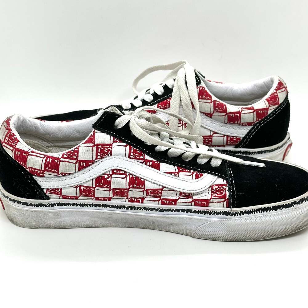 VANS Old Skool Checkerboard Red Black Low Top Skate Shoes Women’s 8 Men’s 6.5 - Picture 7 of 9